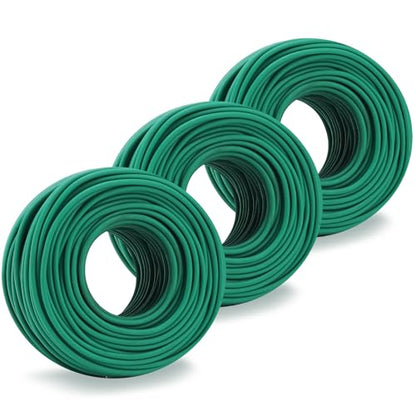 YDSL 100 Feet Soft Tie for Plants, 3 Pack Green Twist Garden Ties Gardening Supplies for Supporting Climbing Plants, Tomatoes, Vegetables, (Diameter - 2.5MM) - size: 300feet