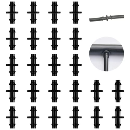 200Pcs Drip Irrigation Connectors,Barbed Connectors Fit for 1/4-Inch Tubing - color: black