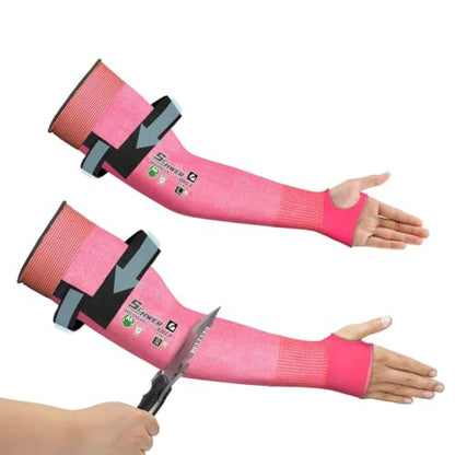 Schwer 18in AIR-SKIN A6 Cut Resistant Arm Sleeves for Gardening, S901-P - color: Pink, size: 18 In-1 Pair