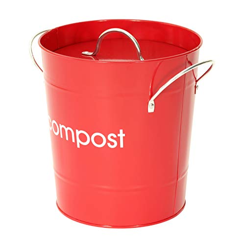 Premier Red Compost Bin, Kitchen & Garden, Steel, 3L, H21 x W19 x D19cm