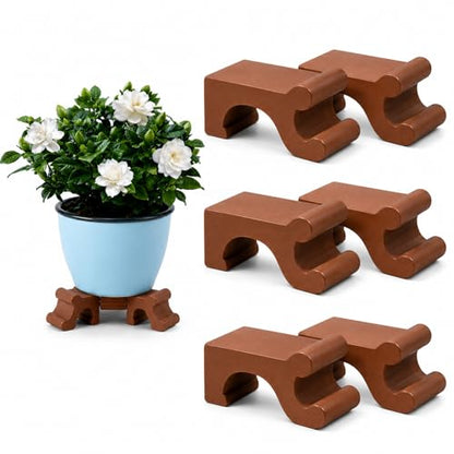 6 Packs Plant Risers, 1.5 Inch Tall Durable Resin Plant Pot Feet for Outdoor & Indoor Planters, Frost Proof Flower Elevators for Garden, Lawn, Patio