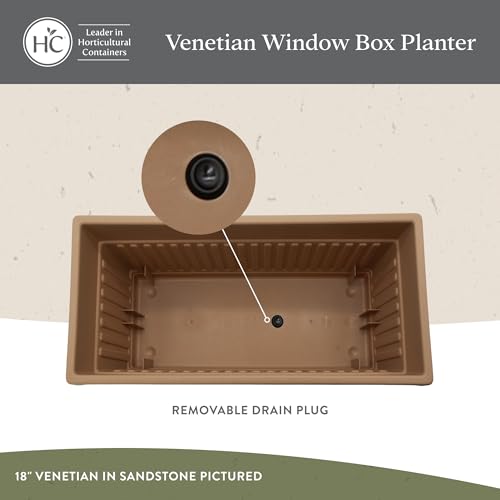 The HC Companies Venetian Window Planter Box, 18 Inch, Chocolate, 2-Pack - color: Chocolate, size: 18", style: Pack of 2