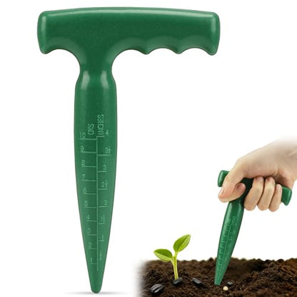 Seed Planter Tool, T-Handle Seed Dibber, Green, 1 Pack - color: Green, 1-Pack