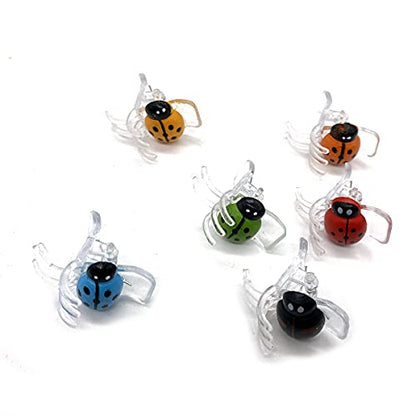30 Pcs Colorful Ladybug Orchid Clips, Garden Plant Vine Support Clips Flower Clips