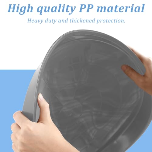 Eccliy 12 Pcs Plastic Plant Saucers Tray, Gray, 20 Inch, Round - color: Gray, size: 20 Inch, style: Round