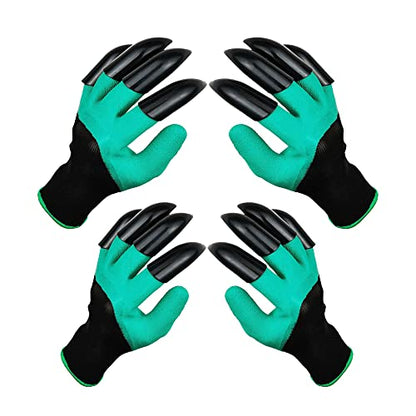DCCPAA Garden Gloves with Claws,Claw Gardening Gloves for Digging,Planting, Weeding, Seeding-Waterproof for Men and Women - color: 2 Green