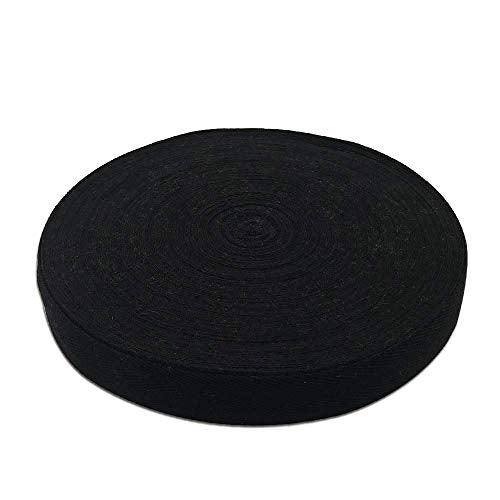 Natural Cotton Twill Tape 50 Yards 1 Inch Bunting Bias Tape Herringbone Webbing Tape Roll for Apron Sewing Dressmaking Craft (Black) - color: Black, size: 1inch
