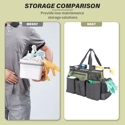 IBVIVIC Wearable Cleaning Caddy Bag for Cleaning Supplies, Green - color: Green