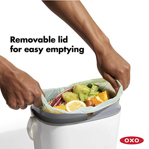 OXO Good Grips Easy-Clean Compost Bin, White, 1.75 Gal/6.62 L - color: White, size: 1.75 Gallon