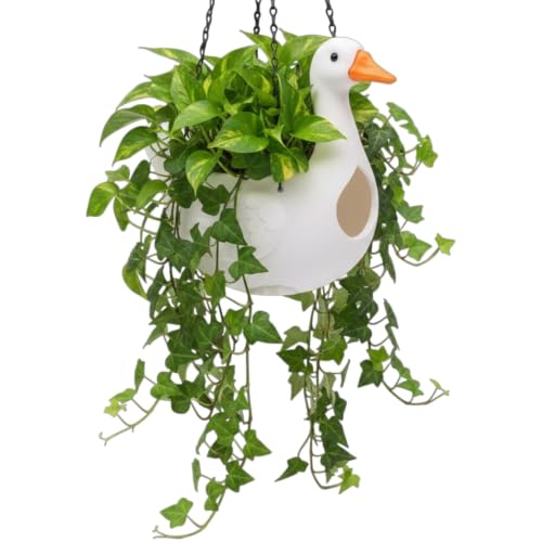 Goose Hanging Planter, Self-Watering Pot for Porch Decor