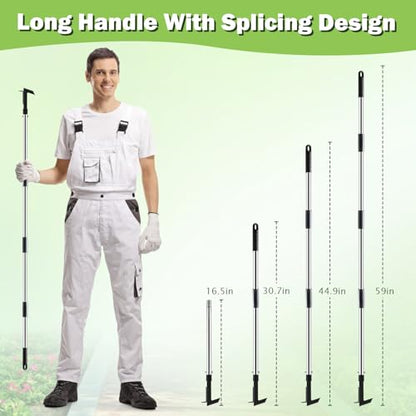 Crack Weeder with Long Handle, 60" Manual Crevice Weeding Tool