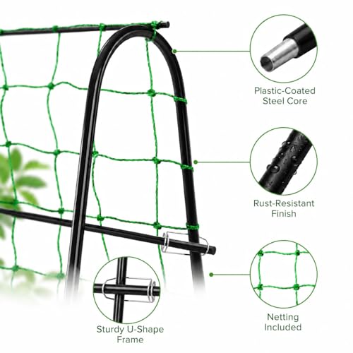 FOLLOOK Cucumber Trellis for Raised Garden Bed, 63x48inch, Black - color: Black, size: 63x48inch