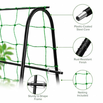 FOLLOOK Cucumber Trellis for Raised Garden Bed, 63x48inch, Black - color: Black, size: 63x48inch