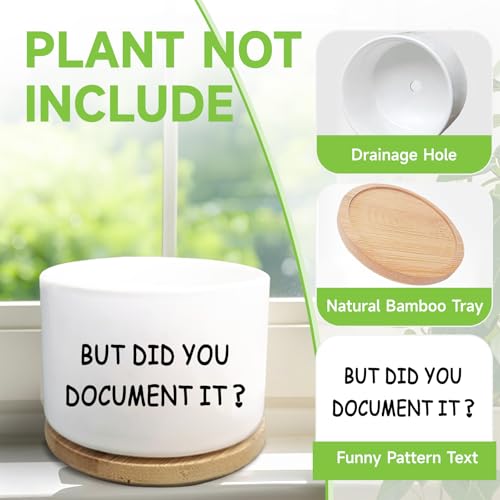 Office Desk Shelf Decor, Ceramic Succulent Plant Pot (Plants Not Included) - style: But did you document it