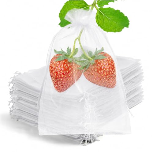 50 Pcs Fruit Protection Bags, 4×6 in Mesh Cover Nets for Tree, White - color: White, size: 4×6 in