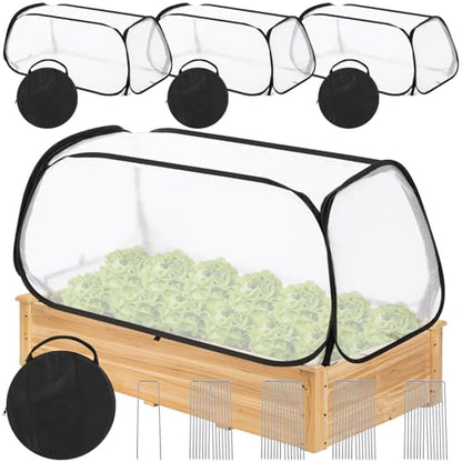 4 Pack 4 Pack 45 x 22 x 18 in Garden Covers for Raised Beds with Stakes