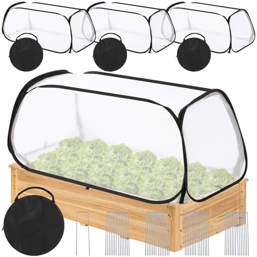 4 Pack 4 Pack 45 x 22 x 18 in Garden Covers for Raised Beds with Stakes