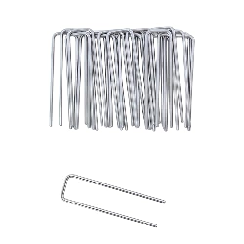 Atlantic Stainless Steel Landscape Staples Garden Stakes. (4"-Square-20pcs) - size: Square 4"x20pcs