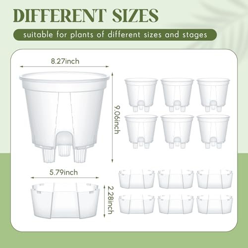 Wonderjune Self Watering Planter, 8.27'', Clear, 6 Pcs - color: Clear, size: 8.27''