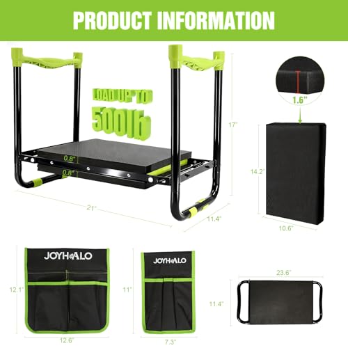 10.9in Wide Foldable Garden Kneeler and Seat, Heavy Duty with Thick Pad