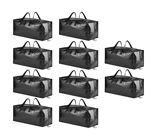 SpaceAid Heavy Duty Moving Bags, Extra Large Storage Totes W/Backpack Straps Strong Handles & Zippers, Alternative to Moving Boxes, Packing & Moving Supplies, Black (10 Pack) - color: Black, size: 10 Pack