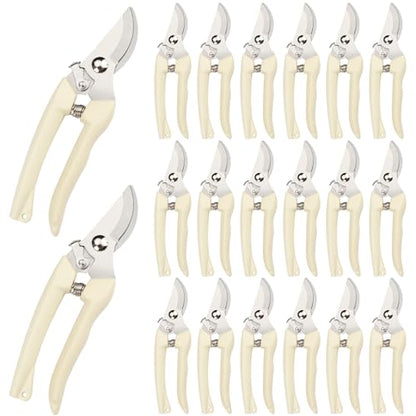 20 Pcs Garden Scissors for Plant, Tip Pruning Shears for Cutting Flowers, Trimming Plants, Bonsai and Fruits Picking (Bypass Blade Pruner) - style: 20 Pcs-White