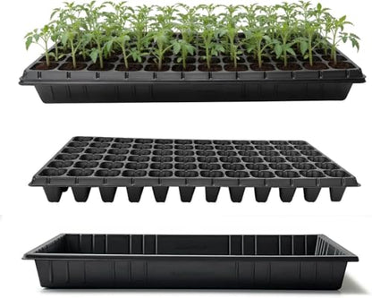 RooTrimmer 10 Pack 1020 Seed Starter Trays and 10 Pcs 72 Cell Plug Trays, Thick Durable Seedling Plastic Nursery Tray for TD538 1020 Tray Germination (10 Sets) - size: 72 Cells-shallow