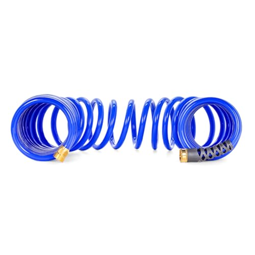 Camco Self-Coiling Water Hose with Brass Fittings, 40 Ft, 0.5 In ID, 41985 - style: 40' Coiled Water Hose