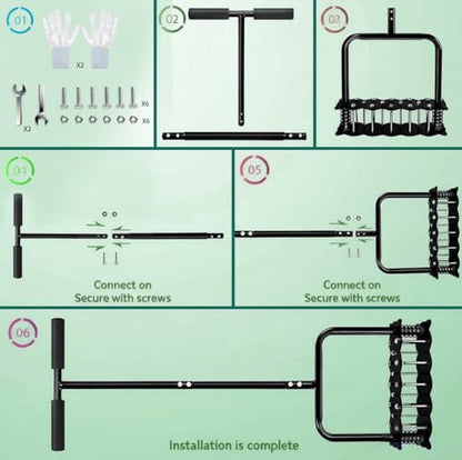 Lawn Aerator Tool, Black Manual with 14 Iron Spikes - color: Black