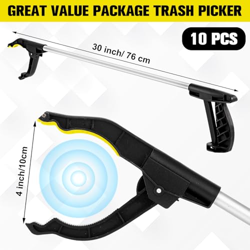 Sabary 10 Pcs 30" Grabber Reacher Tool Trash Pickers Bulk Pickup Upper