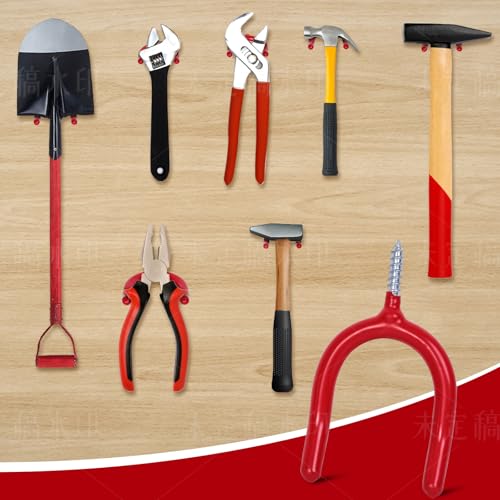 12 Pack Garage Storage System Steel U Hooks with Anti-Slip Coating Home Improvement and Organization Screw in Hooks Easy Wall Mounting Heavy Duty Bike and Ladder (Red, 12 Pack) - color: Red, size: 12 Pack