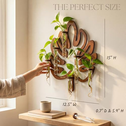 Leaf-Shaped Plant Hanging Propagation Stations with 6 Glass Vases & 1 Spare