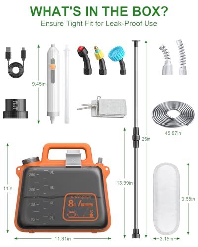 2 Gallon Electric Garden Sprayer, Battery Powered Weed Sprayer with Telescopic Wand, 3 Adjustable Nozzles, Garden Sprayer with Collapsible Tank, Shoulder Strap for Lawn Care, Plant Watering & Cleaning - size: 2gal