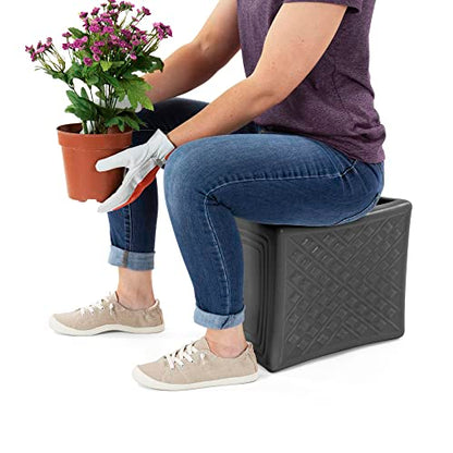 Simplay3 Handy Home 3-Level Heavy Duty Work/Garden Seat - 12" x 15" x 9" - Gray, Made in USA - color: Grey