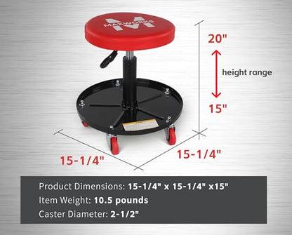 MaxWorks 80771 Pneumatic Roller Seat/Creeper with Adjustable Height - 300 lb Capacity - style: Adjustable