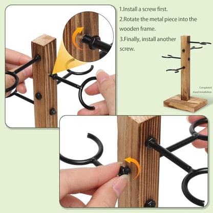Plant Terrarium Propagation Stations with Wooden Stand - color: Green