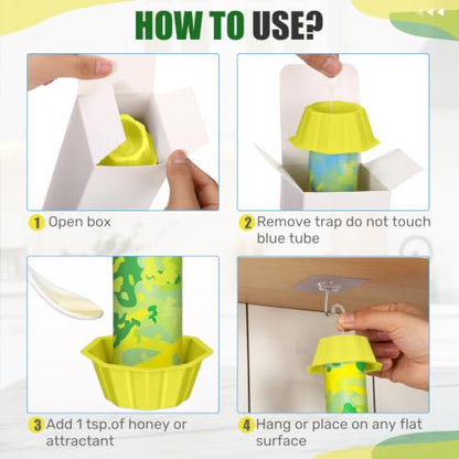 Qualirey 4 Pcs Sticky Fly Trap Fly Stick with Hook, Green Camouflage - style: Green Camouflage