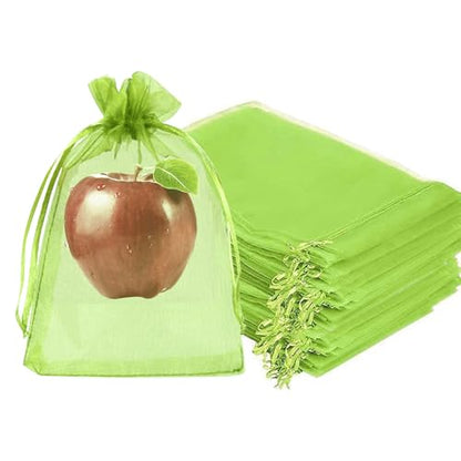 Fruit Protection Bags, Fetanten 6x8 in Mesh Drawstring Bag for Fruit Trees - size: 6 x 8 Inch 100pcs