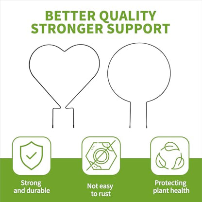 Trellis for Potted Plants, Small House Plant Support, Indoor Plant Trellis for Climbing Plants (Circle and Heart Shape)