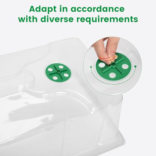 MIXC 10 Pack Humidity Dome 7" Tall Extra Strength, 1020 Growing Trays Cover, Propagation Seed Cloning Lid Vented for 10 x 20 Inch Flat Tray and Seed Starting Germination - color: Green, size: 10 Pack 7" Domes-Green