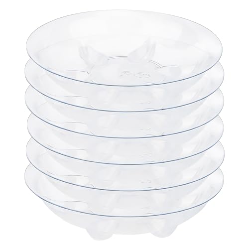 6 Pack Clear Small Tray for Succulent planters Plastic Plant Saucer Sturdy Pot Tray,Plant Water Catcher Clear Thick Plastic Heavy Duty Plant Sturdy Saucer Drip Trays for pots (6 INCH) - size: 6 INCH