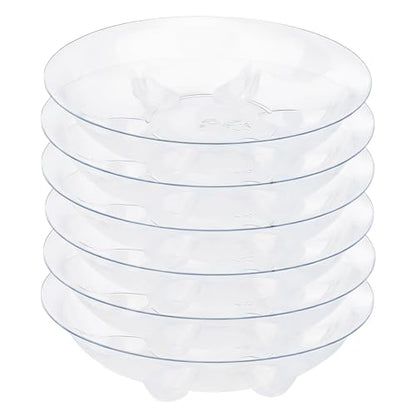 6 Pack Clear Small Tray for Succulent planters Plastic Plant Saucer Sturdy Pot Tray,Plant Water Catcher Clear Thick Plastic Heavy Duty Plant Sturdy Saucer Drip Trays for pots (6 INCH) - size: 6 INCH