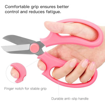Housolution Flower Scissors, 3PCS Premium Steel Pruning Shears, Pink - color: Pink, size: 3 Pack