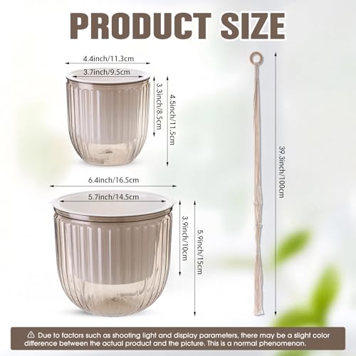 Hanging Planter Set of 6 Self Watering Indoor Flower Pots with Water Level Indicator Modern Plant Hangers for Indoor Garden Decor Balcony Apartment Boho Home Decoration Easy Care(Grey) - color: Gray