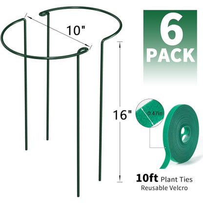 AMAGABELI GARDEN & HOME Plant Support Stakes - color: 6-pack, size: 6 Pack-10" W x 15.8" H