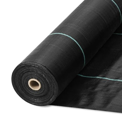 VEVOR Weed Barrier Landscape Fabric, 6*100FT Heavy Duty Garden Weed Fabric, Woven PP Weed Control Fabric, Driveway Fabric, Geotextile Fabric for Landscaping, Ground Cover, Weed Blocker Weed Mat, Black - size: 6FT*100FT-3.2OZ, style: Woven