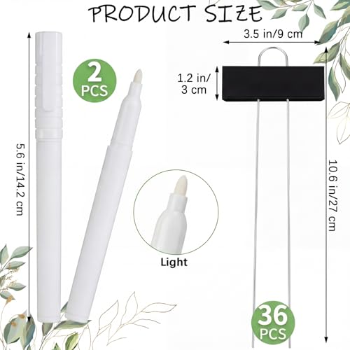 Maitys 38 Pcs Metal Plant Markers Outdoor, Black Label with White Ink - color: Black Label With White Ink
