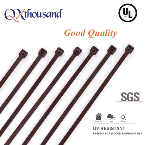 Dark Brown Zip Ties 10 Inch Cable Ties 100 Pack Outdoor Use - size: 10"-brown-100 pcs