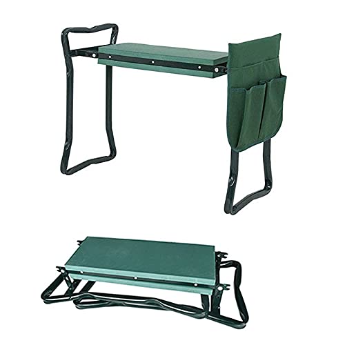 Garden Kneeler, Folding Stool, Portable Garden Bench EVA Foam Pad with Tool Bag Pouch