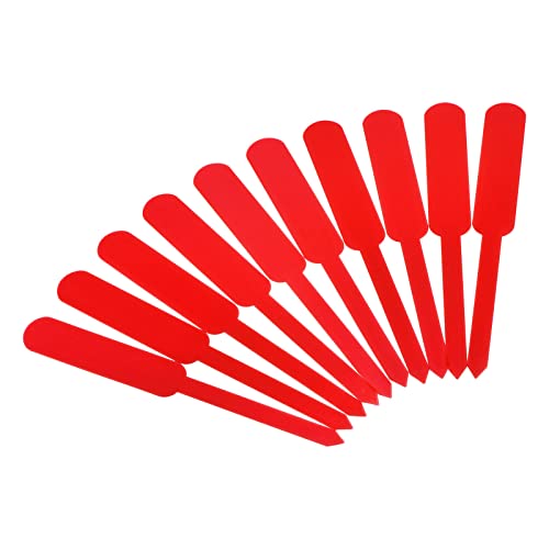 PATIKIL Plant Labels, 200Pcs PP Rectangle Marker Tags for Outdoor Indoor Garden, Red - color: Red